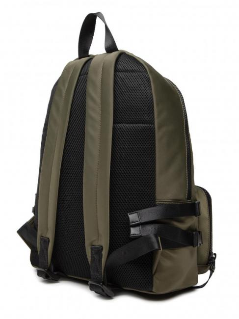 SPEEDY LETTERING Sac &agrave; dos en nylon, support pour ordinateur 15,6" olive verte / pierre - Sacs &agrave; dos pour ordinateur portable