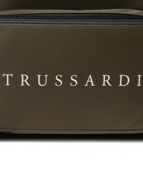 SPEEDY LETTERING Sac &agrave; dos en nylon, support pour ordinateur 15,6" olive verte / pierre - Sacs &agrave; dos pour ordinateur portable