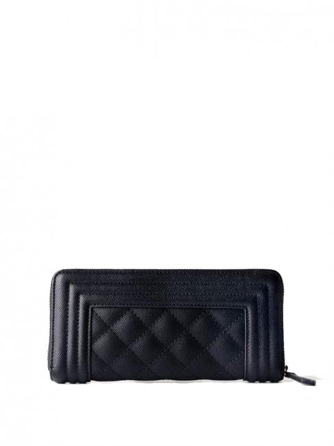 QUILTED FRAME Grand portefeuille matelass&eacute; noir - Portefeuilles Femme