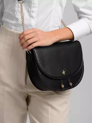 ANGELINA Sac &agrave; bandouli&egrave;re avec rabat Noir - Sacs pour Femme