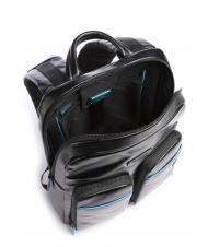 PIQUADRO BLUE SQUARE Revamp Sac à dos pour ordinateur portable 14", en cuir Noir - Sacs à dos pour ordinateur portable - 4