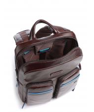 PIQUADRO BLUE SQUARE Revamp Sac à dos pour ordinateur portable 14", en cuir ACAJOU - Sacs à dos pour ordinateur portable - 3