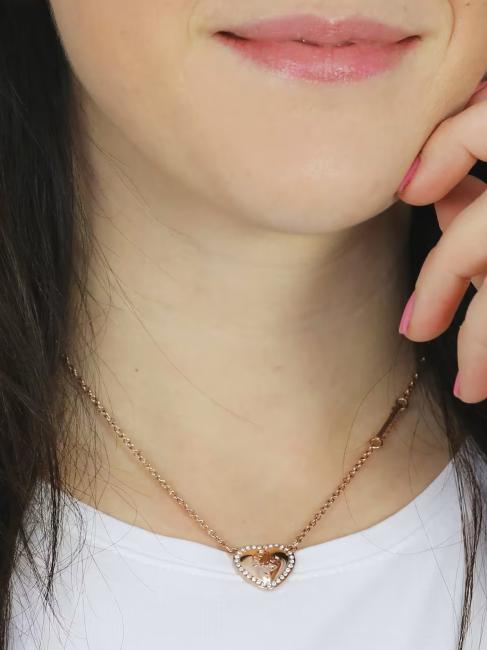 THAT'S AMORE Collier avec coeur et cristaux or jaune - Colliers