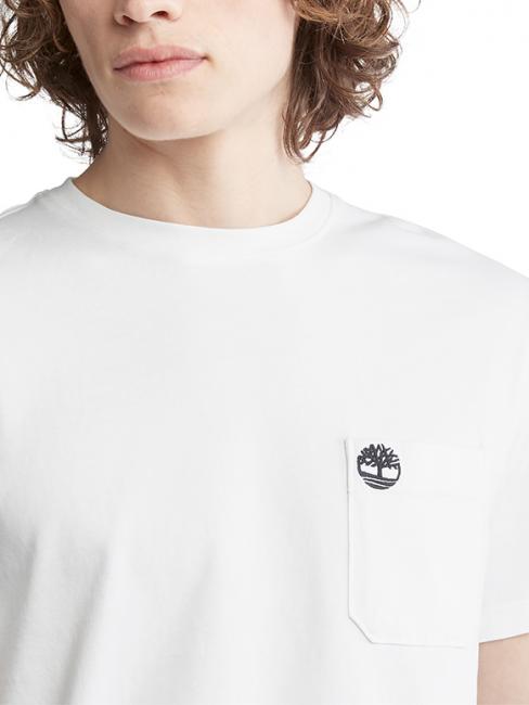 DUNSTAN RIVER T-shirt en coton avec poche blanc - T-shirt