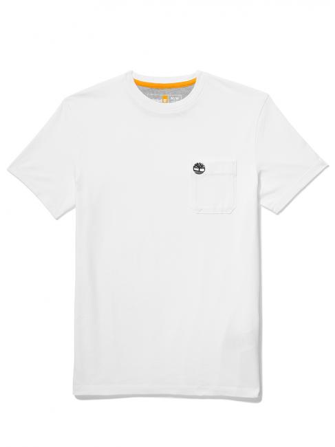 DUNSTAN RIVER T-shirt en coton avec poche blanc - T-shirt