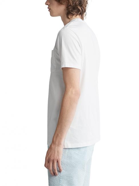 DUNSTAN RIVER T-shirt en coton avec poche blanc - T-shirt