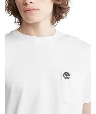 TIMBERLAND DUNSTAN RIVER T-shirt en coton avec poche blanc - T-shirt - 4