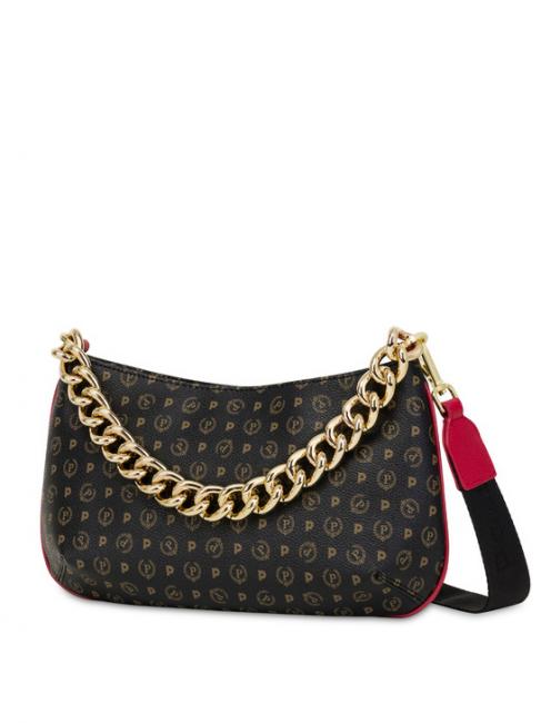 HERITAGE sac porté épaule à anse chaîne laque noire - Sacs pour Femme