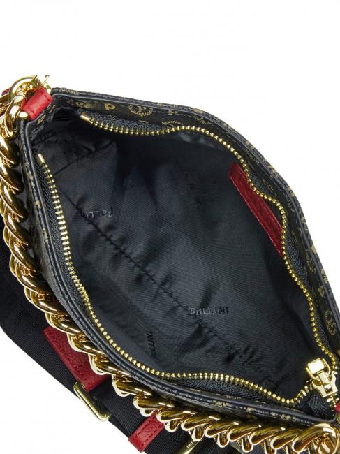 HERITAGE sac porté épaule à anse chaîne laque noire - Sacs pour Femme