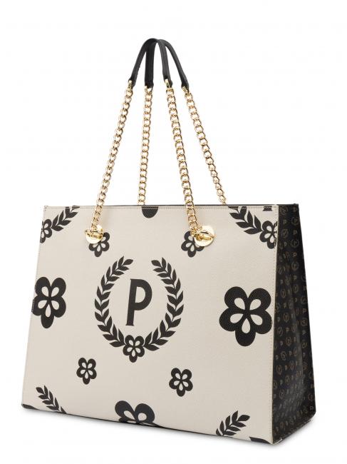 HERITAGE  Sac shopping avec imprim&eacute; int&eacute;gral Noir / Ivoire - Sacs pour Femme