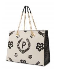 POLLINI HERITAGE  Sac shopping avec imprim&eacute; int&eacute;gral Noir / Ivoire - Sacs pour Femme - 3