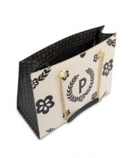 POLLINI HERITAGE  Sac shopping avec imprim&eacute; int&eacute;gral Noir / Ivoire - Sacs pour Femme - 4