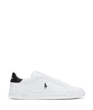 RALPH LAUREN HERITAGE COURT II NAPPA Baskets en cuir pour hommes blanc noir - Chaussures Homme - 2