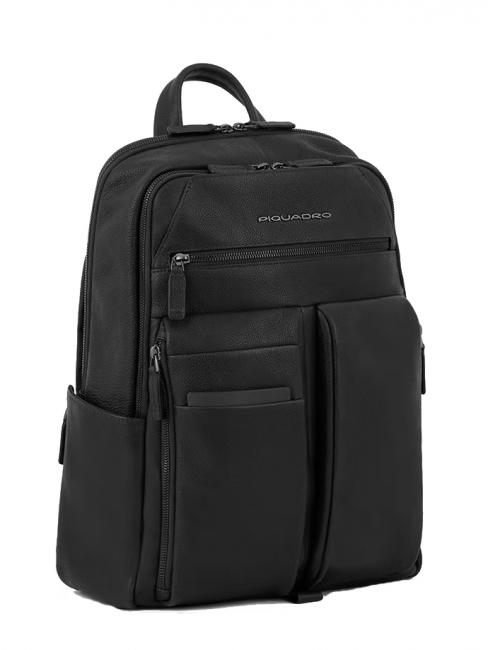 PAAVO Sac à dos pour ordinateur portable 14", en cuir Noir - Sacs à dos pour ordinateur portable