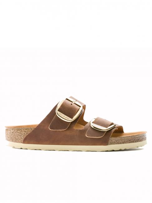 ARIZONA BIG BUCKLE Sandale en cuir huilé Cognac - Chaussures unisexe