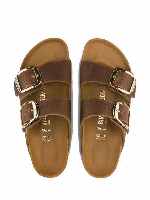 ARIZONA BIG BUCKLE Sandale en cuir huilé Cognac - Chaussures unisexe