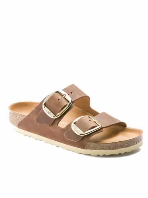 ARIZONA BIG BUCKLE Sandale en cuir huilé Cognac - Chaussures unisexe