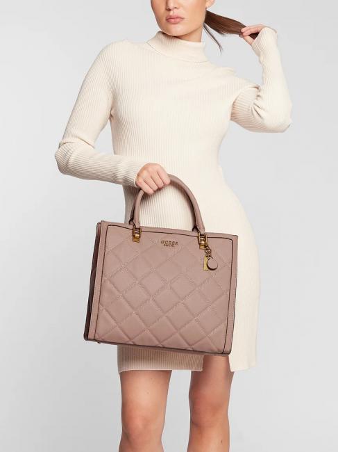 ABEY ELITE Tote Sac &agrave; main, avec bandouli&egrave;re bois de rose - Sacs pour Femme