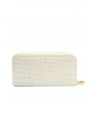 POLLINI COCCO LUX Grand portefeuille zipp&eacute; Ivoire - Portefeuilles Femme - 3