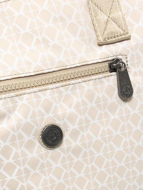 DORTHY Sac à bandoulière avec bandoulière beige signature - Sacs pour Femme