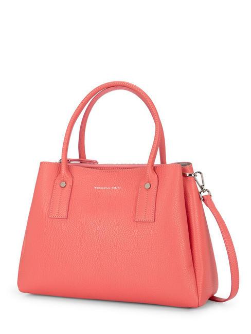BETSY Sac &agrave; main, avec bandouli&egrave;re, en cuir fuchsia - Sacs pour Femme