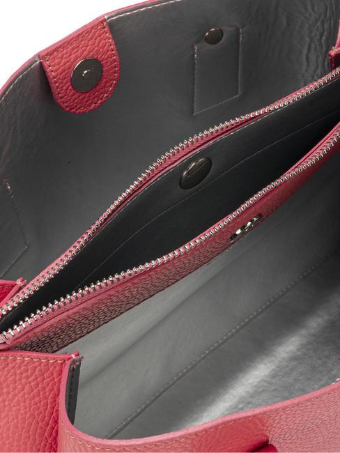 BETSY Sac &agrave; main, avec bandouli&egrave;re, en cuir fuchsia - Sacs pour Femme