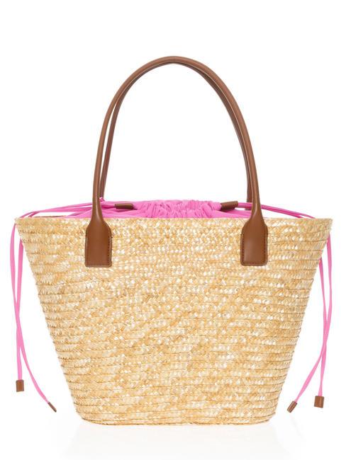 SEASHELL STRAW Sac d'épaule bulle rose - Sacs pour Femme
