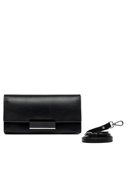 LILY Pochette en cuir avec bandouli&egrave;re Noir - Sacs pour Femme