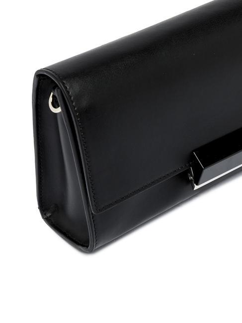 LILY Pochette en cuir avec bandouli&egrave;re Noir - Sacs pour Femme