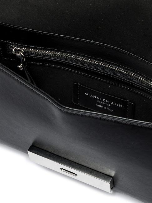 LILY Pochette en cuir avec bandouli&egrave;re Noir - Sacs pour Femme