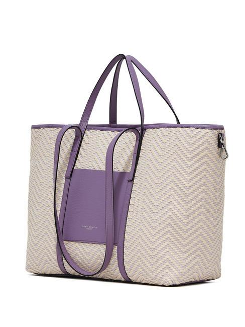 SUPERLIGHT Cabas en paille et cuir var. glycine - Sacs pour Femme