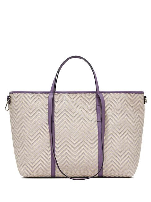 SUPERLIGHT Cabas en paille et cuir var. glycine - Sacs pour Femme