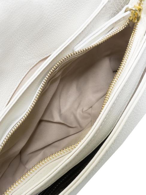 JULIA Pochette avec bandouli&egrave;re, en cuir blanc - Sacs pour Femme