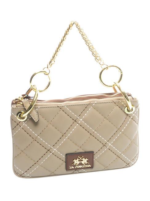 HELDA Mini sac avec cha&icirc;ne beige - Sacs pour Femme