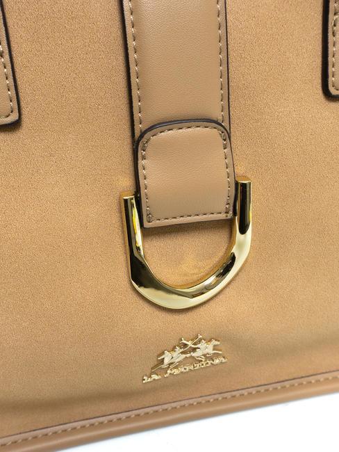 GISELA Sac cartable avec boucle beige - Sacs pour Femme
