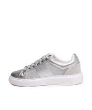 TWINSET PRINT OVAL T Basket en cuir lamin&eacute; argent - Chaussures Femme - 4