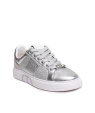 TWINSET PRINT OVAL T Basket en cuir lamin&eacute; argent - Chaussures Femme - 3