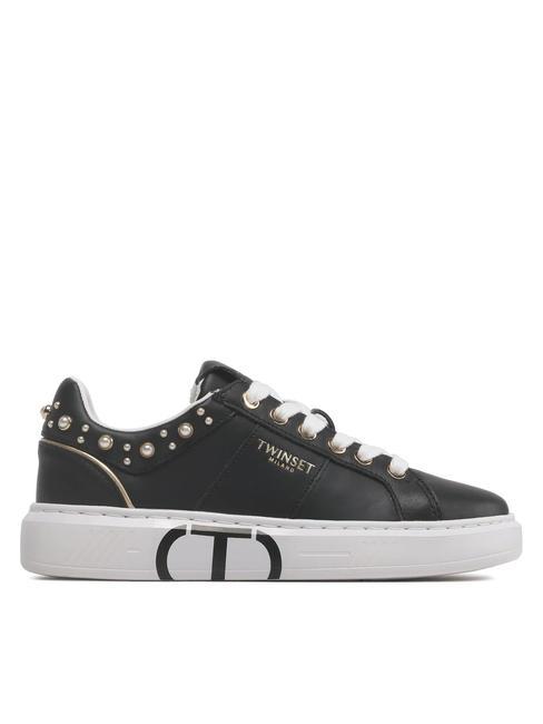 PEARLS Baskets &agrave; perles noir - Chaussures Femme