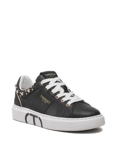PEARLS Baskets &agrave; perles noir - Chaussures Femme