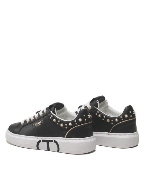 PEARLS Baskets &agrave; perles noir - Chaussures Femme