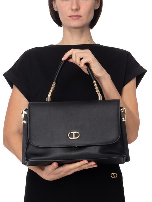 TORCHON Sac &agrave; main avec bandouli&egrave;re noir - Sacs pour Femme