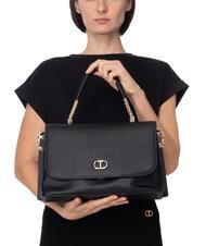 TWINSET TORCHON Sac &agrave; main avec bandouli&egrave;re noir - Sacs pour Femme - 4