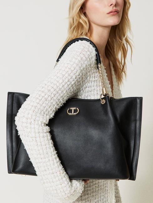 TORCHON Grand sac &agrave; provisions noir - Sacs pour Femme