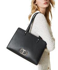 TWINSET OVAL T Sac &agrave; bandouli&egrave;re avec bandouli&egrave;re noir - Sacs pour Femme - 5