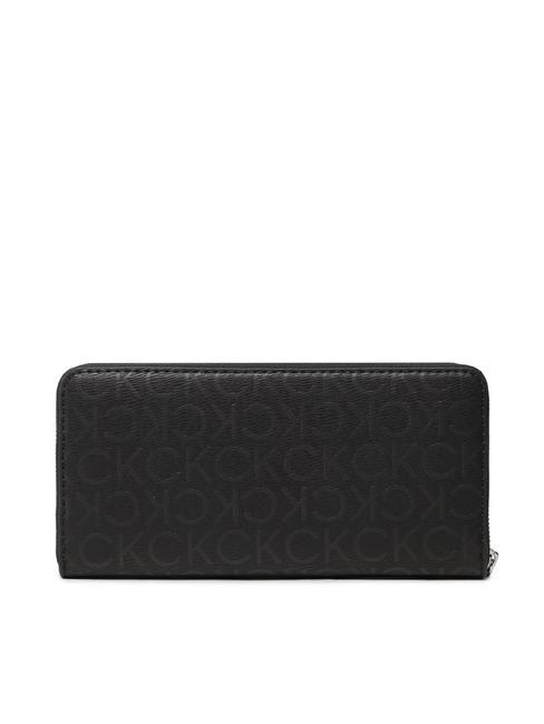 CK MUST EPI MONO Grand portefeuille zipp&eacute; blackmono - Portefeuilles Femme