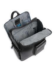 PIQUADRO FINN Sac &agrave; dos pour ordinateur portable 15,6", en cuir Noir - Sacs &agrave; dos pour ordinateur portable - 4