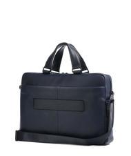 PIQUADRO FINN Mallette pour ordinateur portable 14", en cuir bleu - Porte Documents Travail - 2