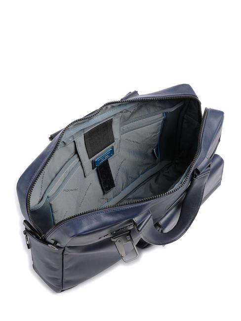 FINN Mallette pour ordinateur portable 14", en cuir bleu - Porte Documents Travail