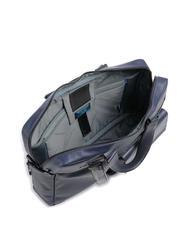 PIQUADRO FINN Mallette pour ordinateur portable 14", en cuir bleu - Porte Documents Travail - 4