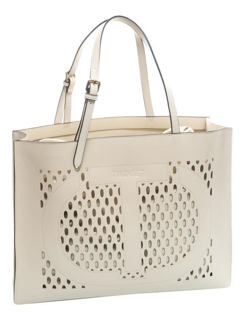 WINDOW OVAL T Sac cabas avec pochette Ivoire - Sacs pour Femme